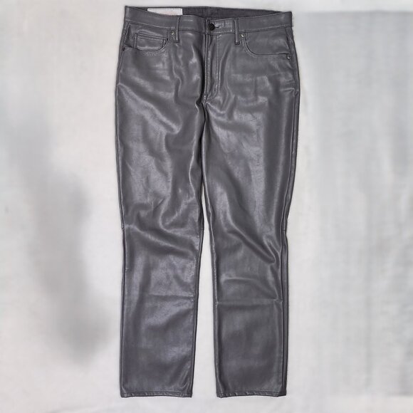 Grey Faux Leather Pants For Ladies - Picture 2 of 11